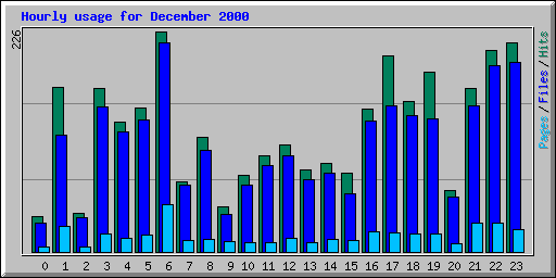 Hourly usage for December 2000